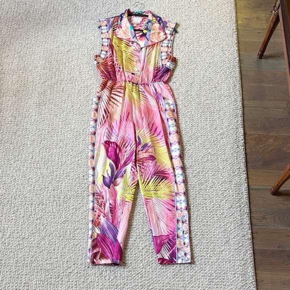 Camilla Pants - Camilla Pink and Yellow Tropical Jumpsuit